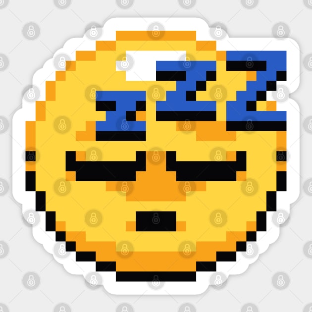 Snoozing Pixel Emoji Sticker by Sprout Zombie